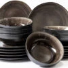 Studio Tavola Serviesset Samos - 18-delig / 6 Personen -Kookwaren Verkoop 1 ST Dark Brown set foto