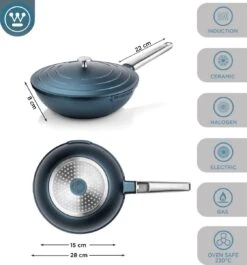 Westinghouse Pannenset Performance (Wokpan + Grillpan) ø 28 Cm - Blauw - Inductie En Alle Andere Warmtebronnen 17 Westinghouse Pannenset Performance (Wokpan + Grillpan) ø 28 Cm - Blauw - Inductie En Alle Andere Warmtebronnen -Kookwaren Verkoop 1120x1200