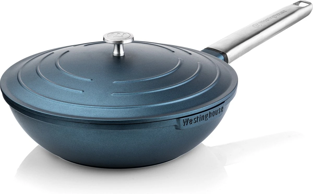 Westinghouse Pannenset Performance (Wokpan + Grillpan) ø 28 Cm - Blauw - Inductie En Alle Andere Warmtebronnen 9 Westinghouse Pannenset Performance (Wokpan + Grillpan) ø 28 Cm - Blauw - Inductie En Alle Andere Warmtebronnen - Afbeelding 7
