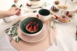 Jay Hill Placemats - Vegan Leer - Grijs / Roze - Dubbelzijdig - ø 38 Cm - 6 Stuks -Kookwaren Verkoop 27 3