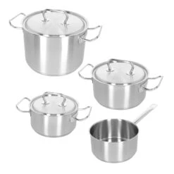 Demeyere - 4 Delige Pannenset (Kookpan ø 18 / 20 / 24 Cm + Steelpan ø 18 Cm) + Deksels Classic 3 - RVS 11 Demeyere - 4 Delige Pannenset (Kookpan ø 18 / 20 / 24 Cm + Steelpan ø 18 Cm) + Deksels Classic 3 - RVS -Kookwaren Verkoop 40850 875 0 0111