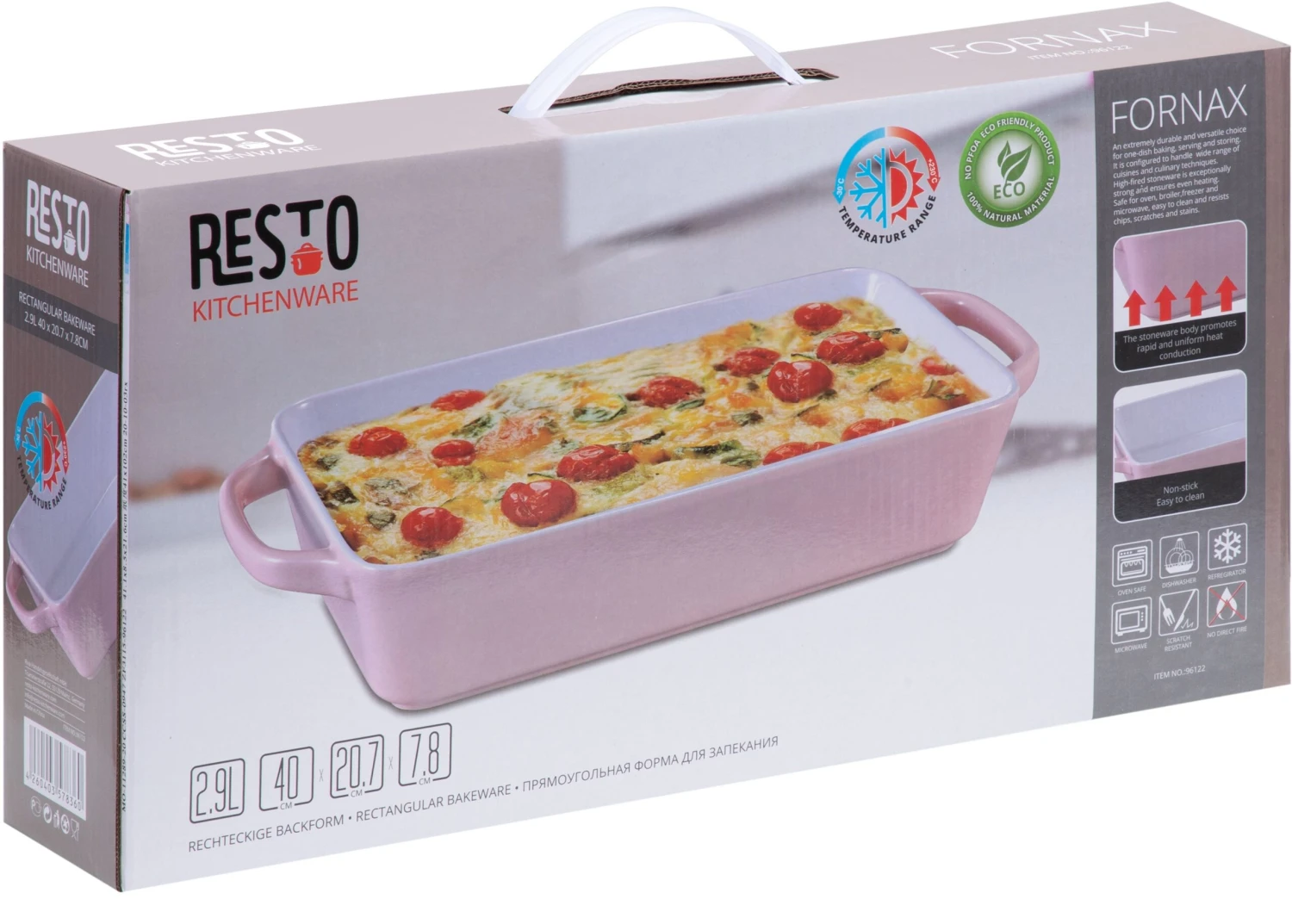 Resto Kitchenware Ovenschaal Fornax - Roze - 40 X 21 Cm / 2.9 Liter 6 Resto Kitchenware Ovenschaal Fornax - Roze - 40 X 21 Cm / 2.9 Liter - Afbeelding 4