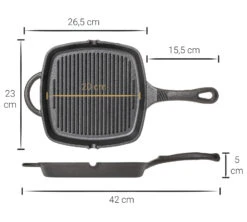 Blackwell Grillpan - Gietijzer - 23 X 23 Cm - Zonder Anti-aanbaklaag -Kookwaren Verkoop Asset 34@2x 80