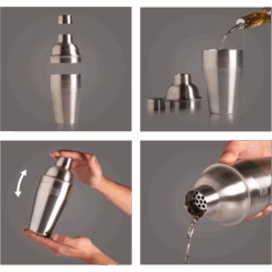 Vacu Vin Cocktailshaker - Zilver - 550 Ml 7 Vacu Vin Cocktailshaker - Zilver - 550 Ml -Kookwaren Verkoop Cocktail Shaker Stainless Steel Instructions