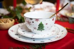 Studio Tavola Kerstservies - Porselein - Rood - 18-delig / 6 Personen -Kookwaren Verkoop HIT Kerstservies sfeer rood 3