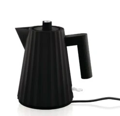Alessi Waterkoker Plissé - Droogkookbeveiliging - Zwart - Michele De Lucchi - 1 Liter - MDL06/1 B -Kookwaren Verkoop MDL06 1 B 1