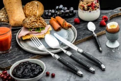 Laguiole Style De Vie Bestekset Premium Line - Zwart - 24 Delig / 6 Personen -Kookwaren Verkoop PrCouvZwart 3