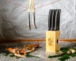 Laguiole Style De Vie Steakmessen Premium Line Black Stonewash 6 Stuks -Kookwaren Verkoop Premium Line steakmessen black stonewash sf gr 1