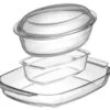 Sareva 2 Ovenschalen + 1 Broodbakvorm - Hittebestendig Glas 2 Sareva 2 Ovenschalen + 1 Broodbakvorm - Hittebestendig Glas -Kookwaren Verkoop sareva ovenschalen